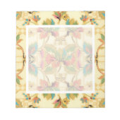  Oranje Turquoise Floral Wallpaper Pattern Notitieblok (Voorkant)