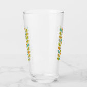 Oranje turquoise groene bloemblaadjes midden eeuw glas (Links)