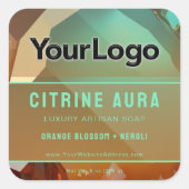 Oranje Turquoise Hot Sauce Branding Product Label (Voorkant)