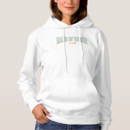 Oranje + Turquoise Nep Glitter Varsity JUFFROUWWEE Hoodie