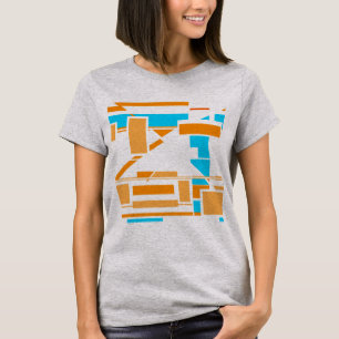 Oranje Turquoise Zuidwest Art Geïnspireerd Abstrac T-shirt