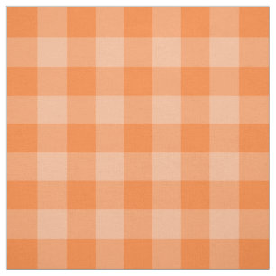 Oranje tweetonige Gingham Pattern Fabric Stof