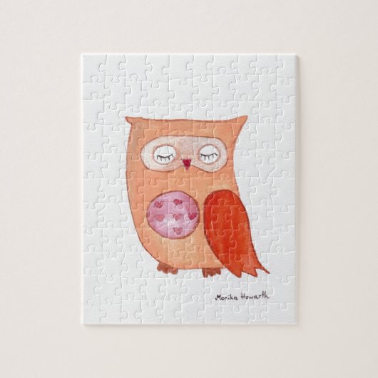 Oranje uil legpuzzel (Verticaal)