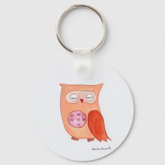 Oranje uil sleutelhanger (Voorkant)