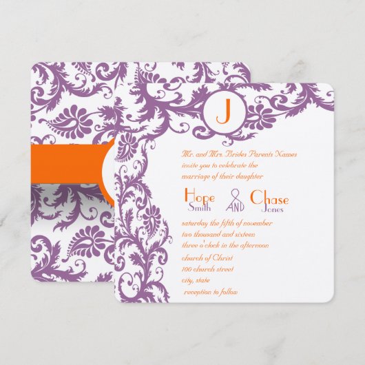 Oranje uitnodiging tot het indienen van weddenscha (Voorkant / Achterkant)