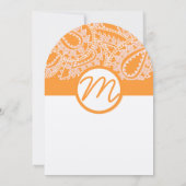 Oranje uitnodiging voor het huwelijk van Paisley (Achterkant)