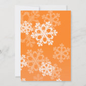 Oranje uitnodiging voor kerstbruiloft met Snowflak (Achterkant)