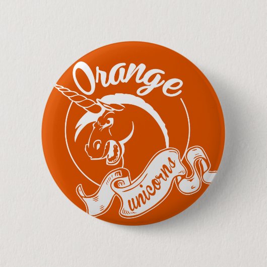 Oranje Unicorns Team Button (Voorkant)