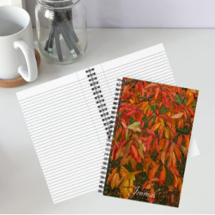 Oranje urveherfst bladeren botanisch notitieboek