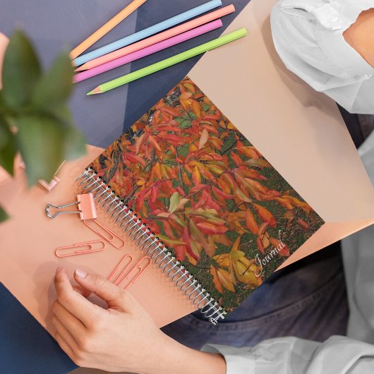 Oranje urveherfst bladeren botanisch notitieboek