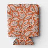 Oranje val bladeren & eikels patroon blikjeskoeler (Achterkant)