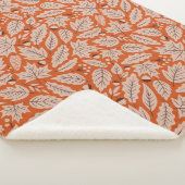 Oranje val bladeren & eikels patroon sherpa deken (3/4)