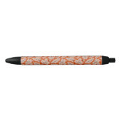 Oranje val bladeren & eikels patroon zwarte inkt pen (Voorkant)