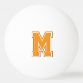 Oranje varsity monogram pingpongballen (Voorkant)
