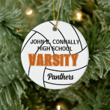 Oranje Varsity Volleybal Foto Achter Kerstmis