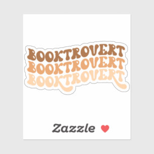 Oranje veelkleurig retro booktrovert vinyl sticker