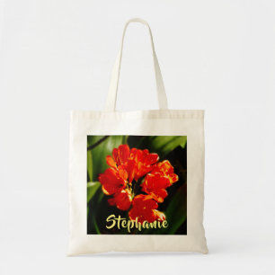 Oranje ventilator met persoonlijke naam tote bag