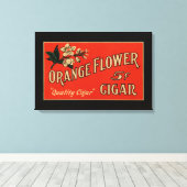 Oranje ventilator  signaaldoos canvas afdruk (Insitu (Houten vloer))