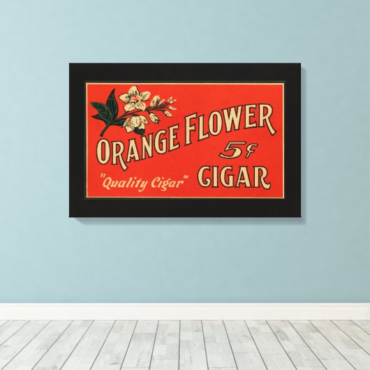 Oranje ventilator  signaaldoos canvas afdruk (Insitu (Houten vloer))