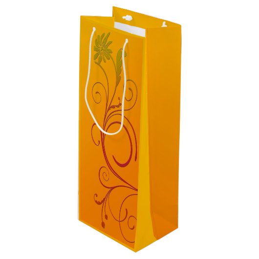 Oranje ventilator wijn cadeautas (Voorkant Gekanteld)