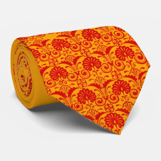 oranje ventilatoren en varenprint stropdas