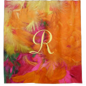 Oranje Veren Douchegordijn Geel Monogram (Voorkant)