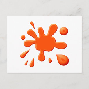 Oranje verfsplodge briefkaart
