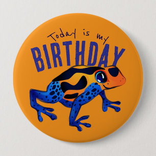 Oranje verjaardagskikker Button