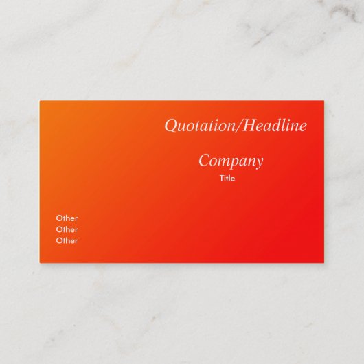 oranje verloop visitekaartje (Achterkant)