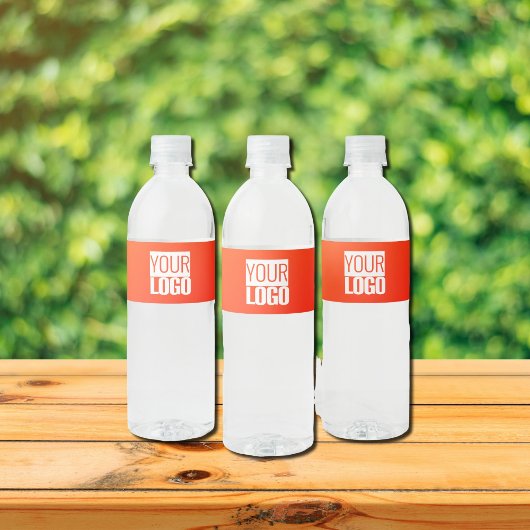 oranje verloop voeg logo toe waterfles etiket