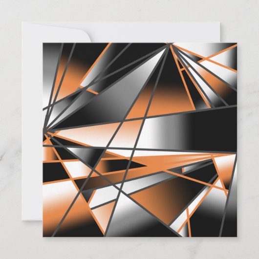 Oranje verloopkleur vulling mechanisch ontwerp feestdagenkaart (Voorkant)