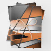 Oranje verloopkleur vulling mechanisch ontwerp inpakpapier vel (In situ)