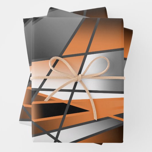 Oranje verloopkleur vulling mechanisch ontwerp inpakpapier vel (In situ)