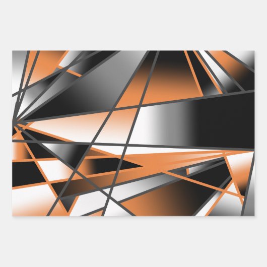 Oranje verloopkleur vulling mechanisch ontwerp inpakpapier vel (Voorkant)
