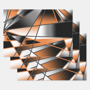 Oranje verloopkleur vulling mechanisch ontwerp inpakpapier vel