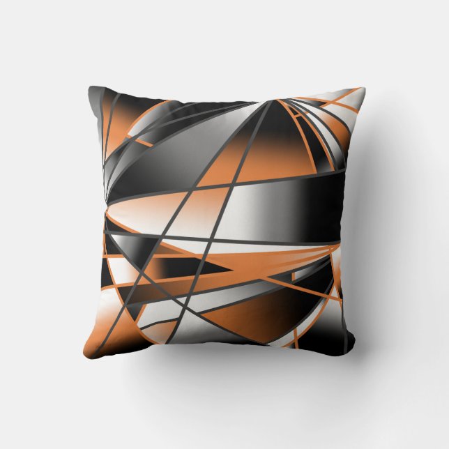 Oranje verloopkleur vulling mechanisch ontwerp kussen (Achterkant)