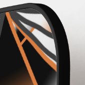 Oranje verloopkleur vulling mechanisch ontwerp pickleball paddle (Links Detail)