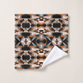 Oranje verloopkleur vulling mechanische tekening bad handdoek (Wasdoekje)