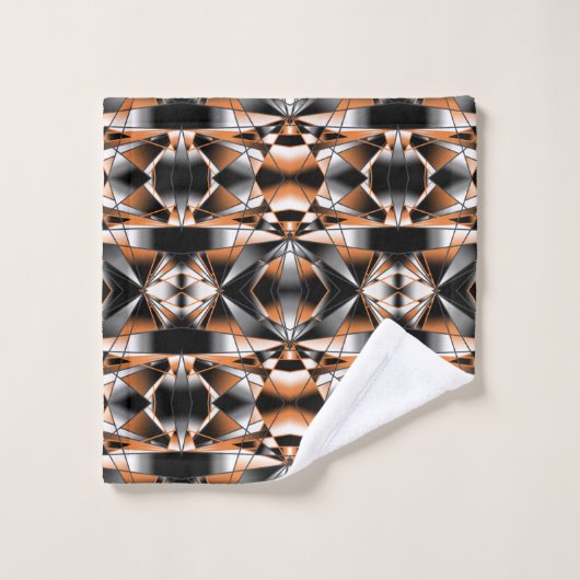 Oranje verloopkleur vulling mechanische tekening bad handdoek (Wasdoekje)