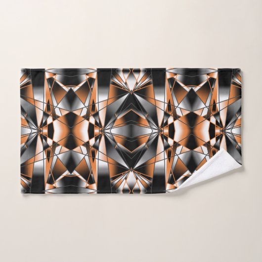 Oranje verloopkleur vulling mechanische tekening bad handdoek (Handdoek)