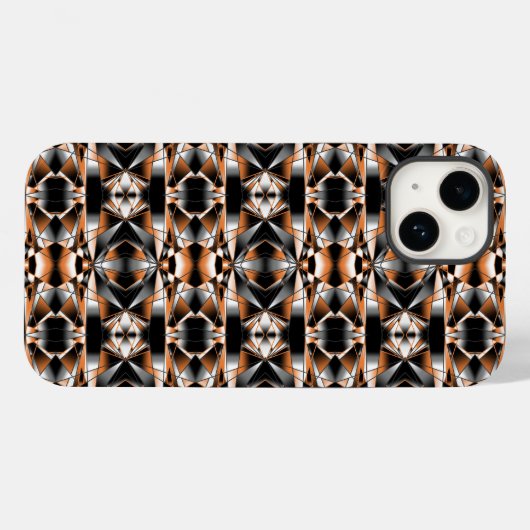 Oranje verloopkleur vulling mechanische tekening Case-Mate iPhone case (Achterkant (horizontaal))