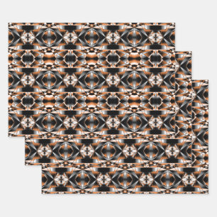 Oranje verloopkleur vulling mechanische tekening inpakpapier vel