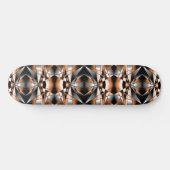 Oranje verloopkleur vulling mechanische tekening skateboard (Horizontaal)