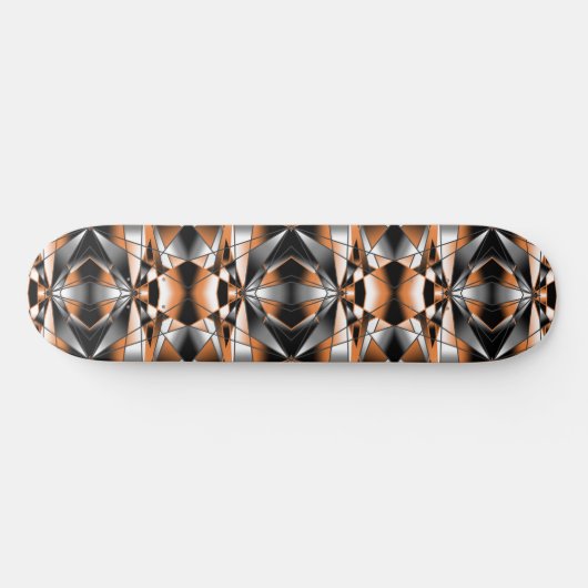 Oranje verloopkleur vulling mechanische tekening skateboard (Horizontaal)
