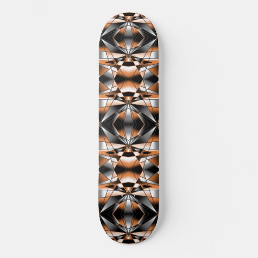 Oranje verloopkleur vulling mechanische tekening skateboard (Voorkant)