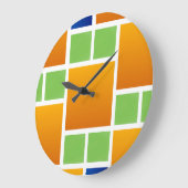 Oranje verloopvierkanten grote klok (Hoek)