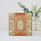 Oranje verloving voor goudbruiloft kaart (Staand voorkant)