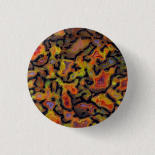 Oranje versteende dinosaurusbot ronde button 3,2 cm