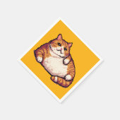 Oranje vet kat meme pixel art servet (Hoek)