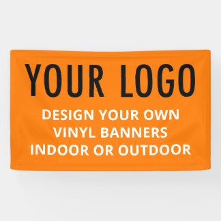 Oranje Vinyl Banner Bedrijfslogo Binnen of Buiten